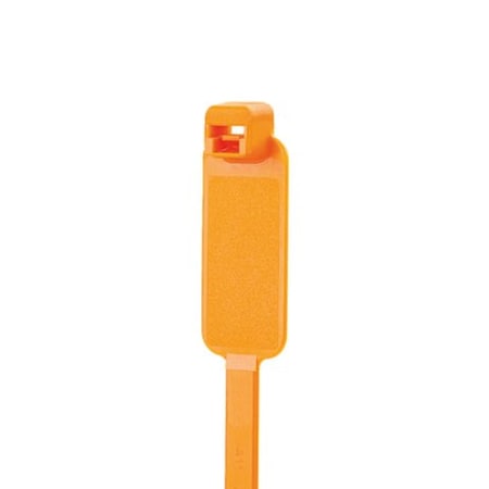 Panduit Cable Tie, 7-1/2 in L, 1-3/4 in Max Bundle Dia., Orange, Nylon 6/6, 50 lb Strength, 500 PK PLM2S-D3